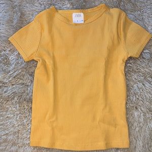 Zara short sleeve girls ribbed tee size 6